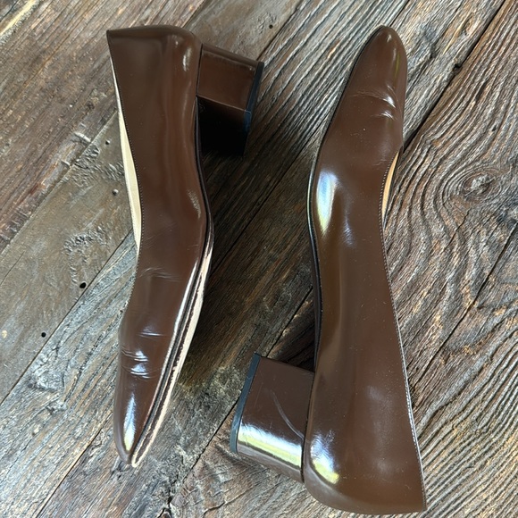 Bruno Magli brown patent leather everyday rounded toe heel Size 41 - Picture 6 of 8